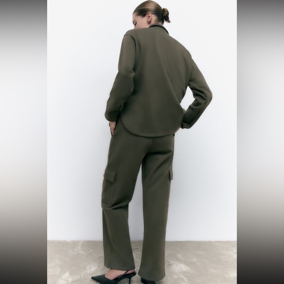 Women Zara Plush Overshirt With Pockets Size Small - Picture 6 of 12